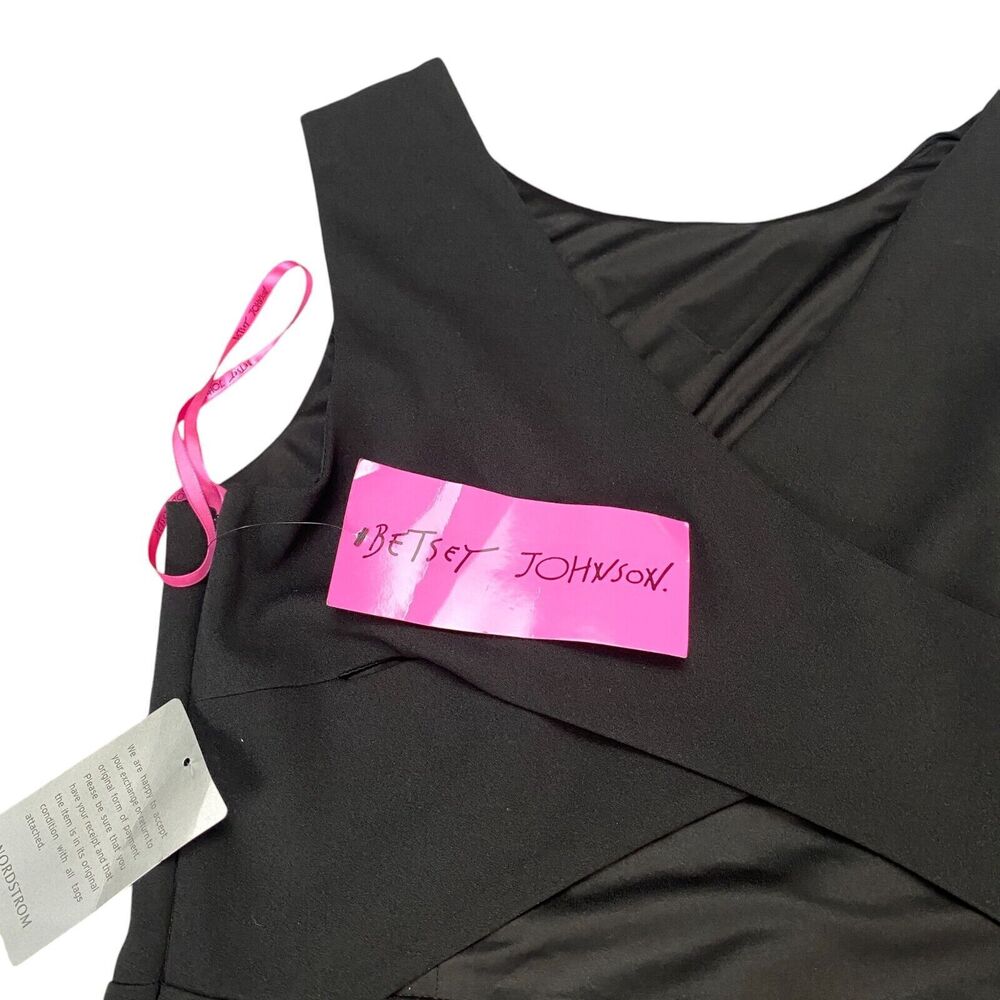 Betsey Johnson Scuba Crepe Midi Dress Women Size14 Black - Picture 10 of 16